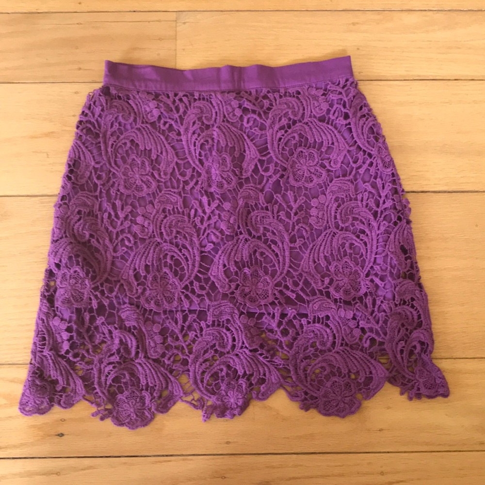 NWOT cotton on purple lace skirt - 2
